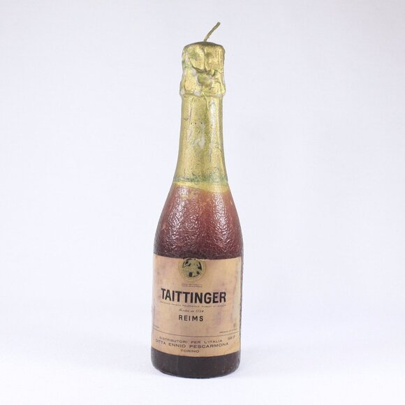 Vintage Taittinger champagne bottle candle, unused candle - Picture 1 of 8